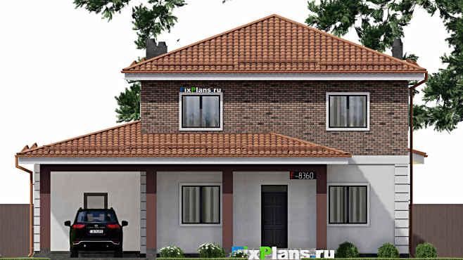 Проект двухэтажного дома F-8360 — фасад